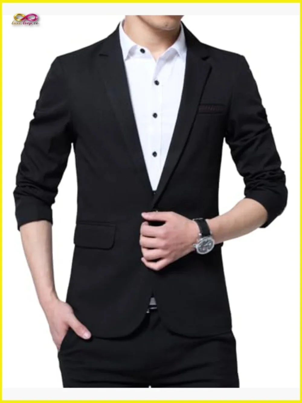 Slim Fit One Button Casual Blazer Jacket Modern Classic Lightweight Polyester